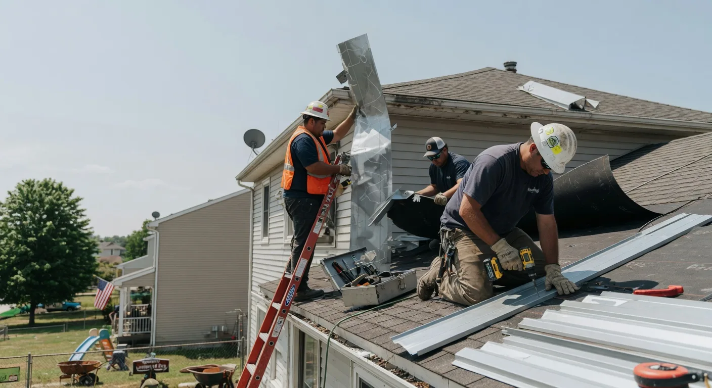 Storm Damage Metal Roof Repair in Churchs Ferry, ND